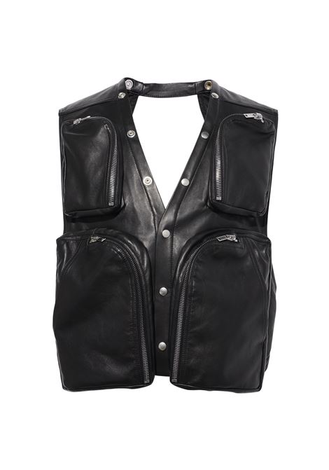 gilet cargo uomo nero RICK OWENS | RU02E1767 LBY09